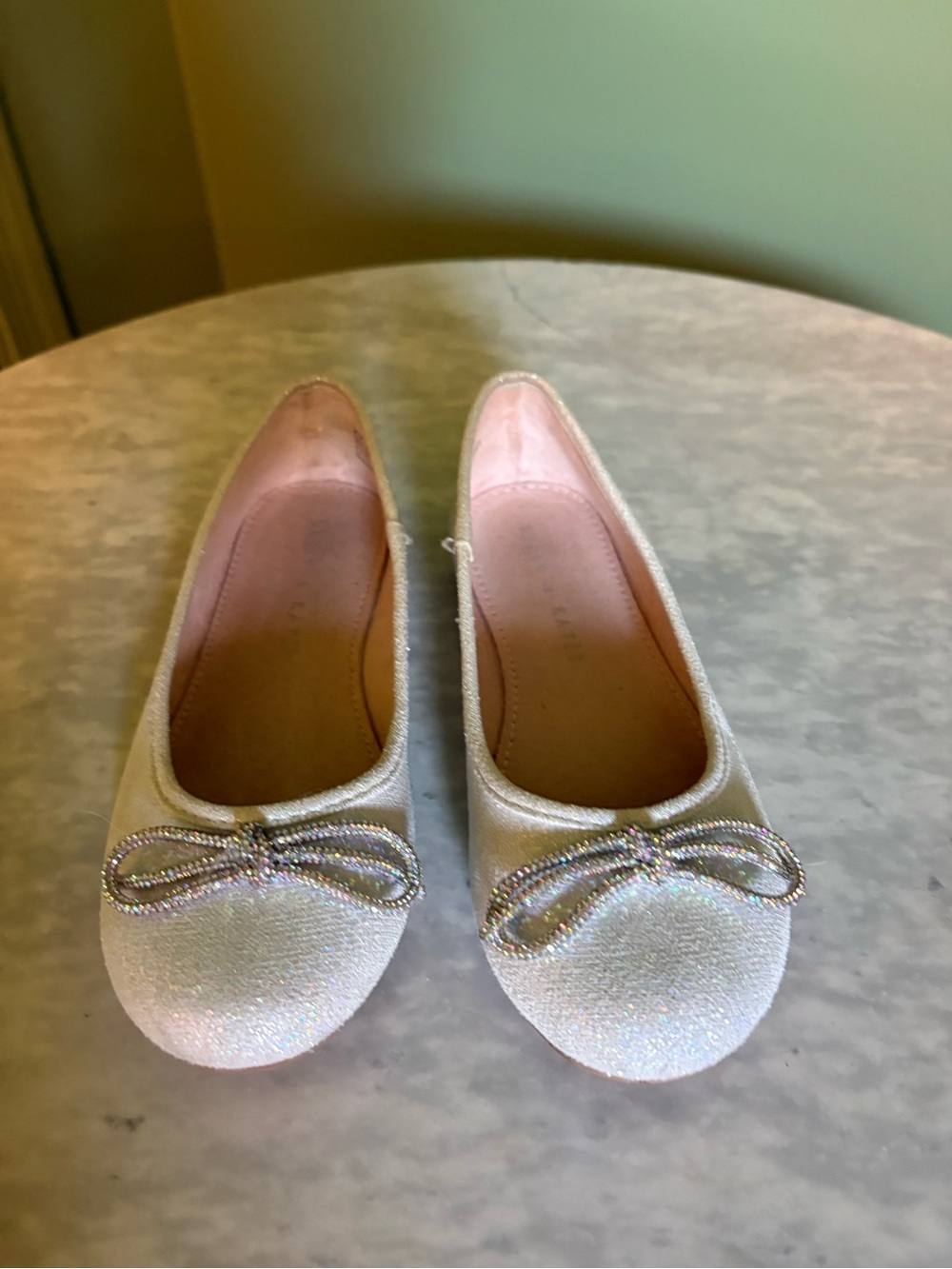 Sparkle Bow Ballet Flats - Glitter Shoes